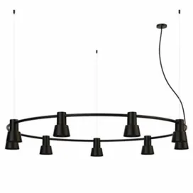 Compose rail circle pendant light small glass shade by zero